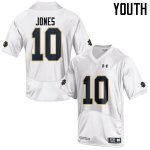 Notre Dame Fighting Irish Youth Alize Jones #10 White Under Armour Authentic Stitched College NCAA Football Jersey KSE3199VG